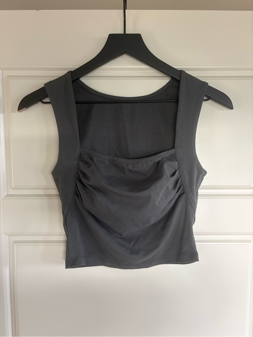 SHEIN Charcoal Gray Draped Crop Tank